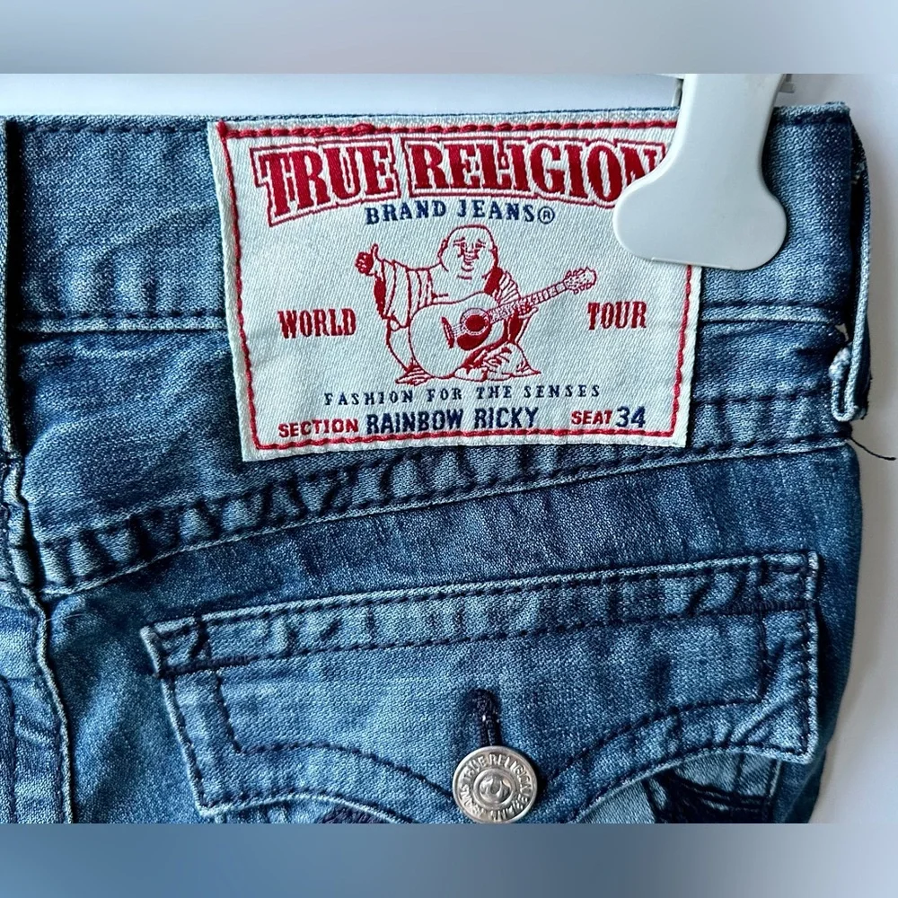 True Religion Ricky Straight Fit Rainbow Jeans, size 31